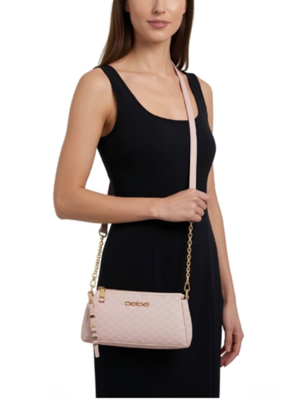 Women's Adela Monogram Baguette Crossbody Bag with adjustable Strap